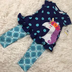 NWT 2 piece unicorn legging set(3t)